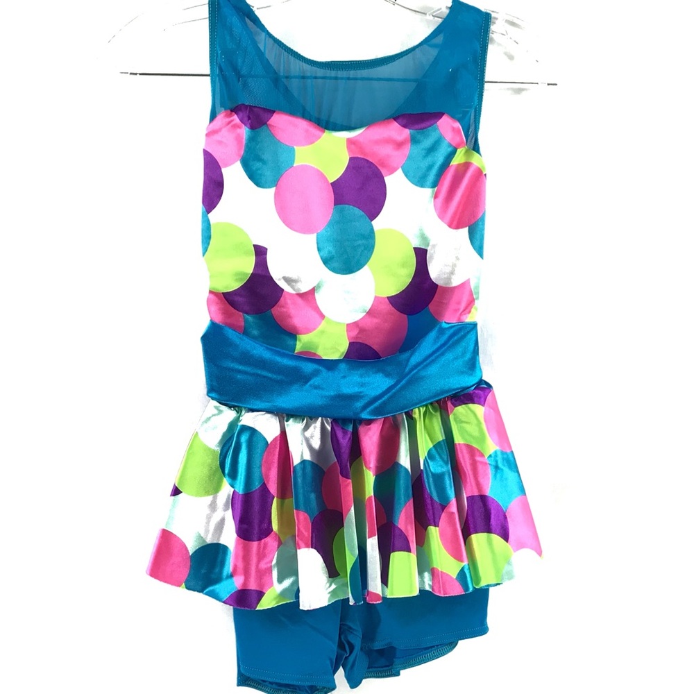 Weissman’s Multi-Colored Polka Dot Child’s Dance Dress 2 pieces